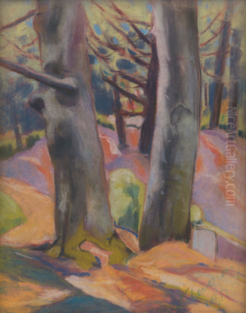 Studia stromov Oil Painting by Zoltan Palugyay