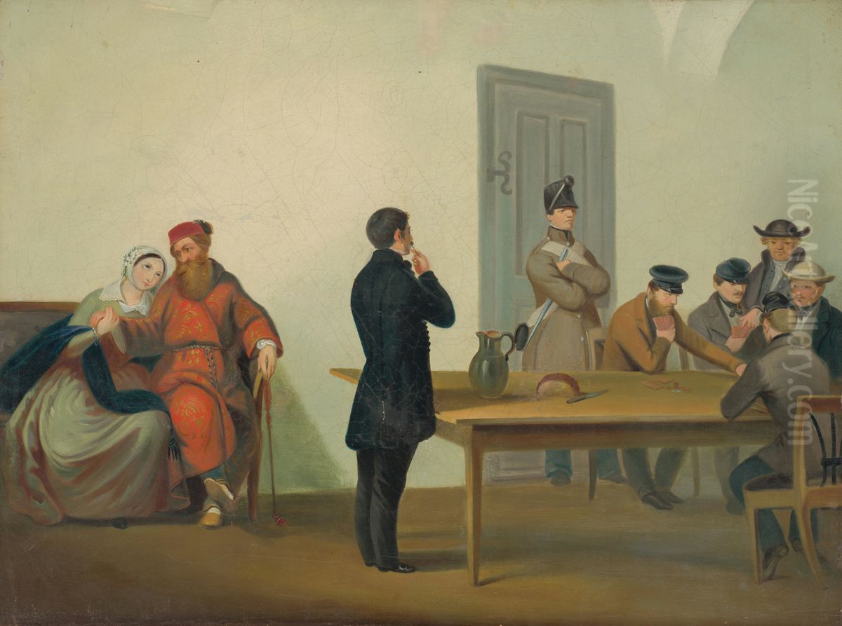 Oravski zemania vo vazeni Oil Painting by Peter Michal Bohun