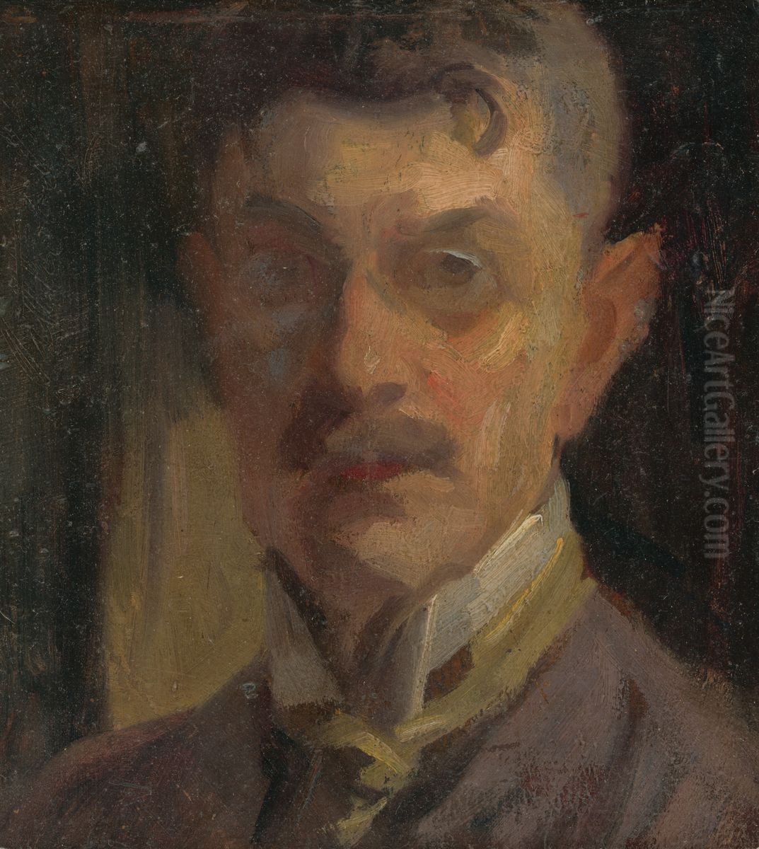 Vlastna podobizen Oil Painting by Ludovit Pitthordt