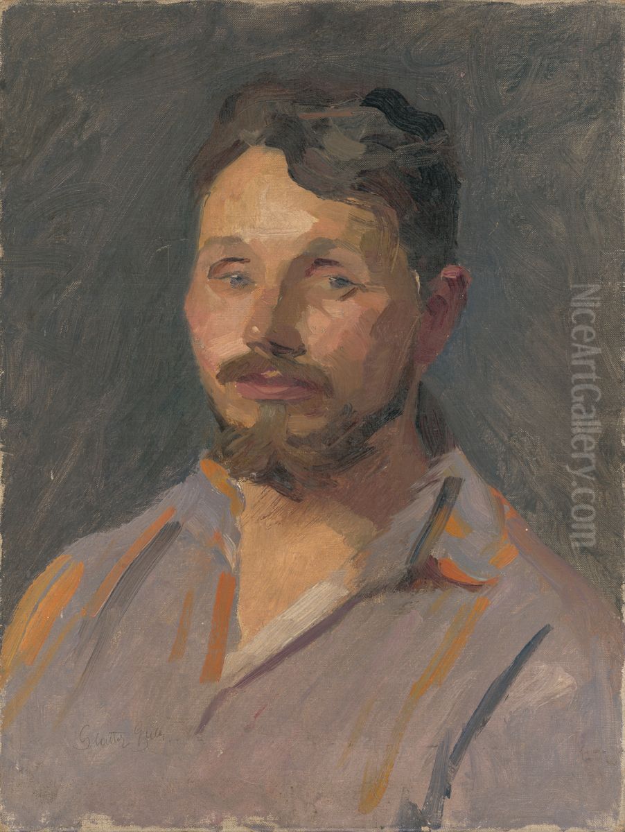 Podobizen Halasza-Hradila Oil Painting by Gyula Glatter