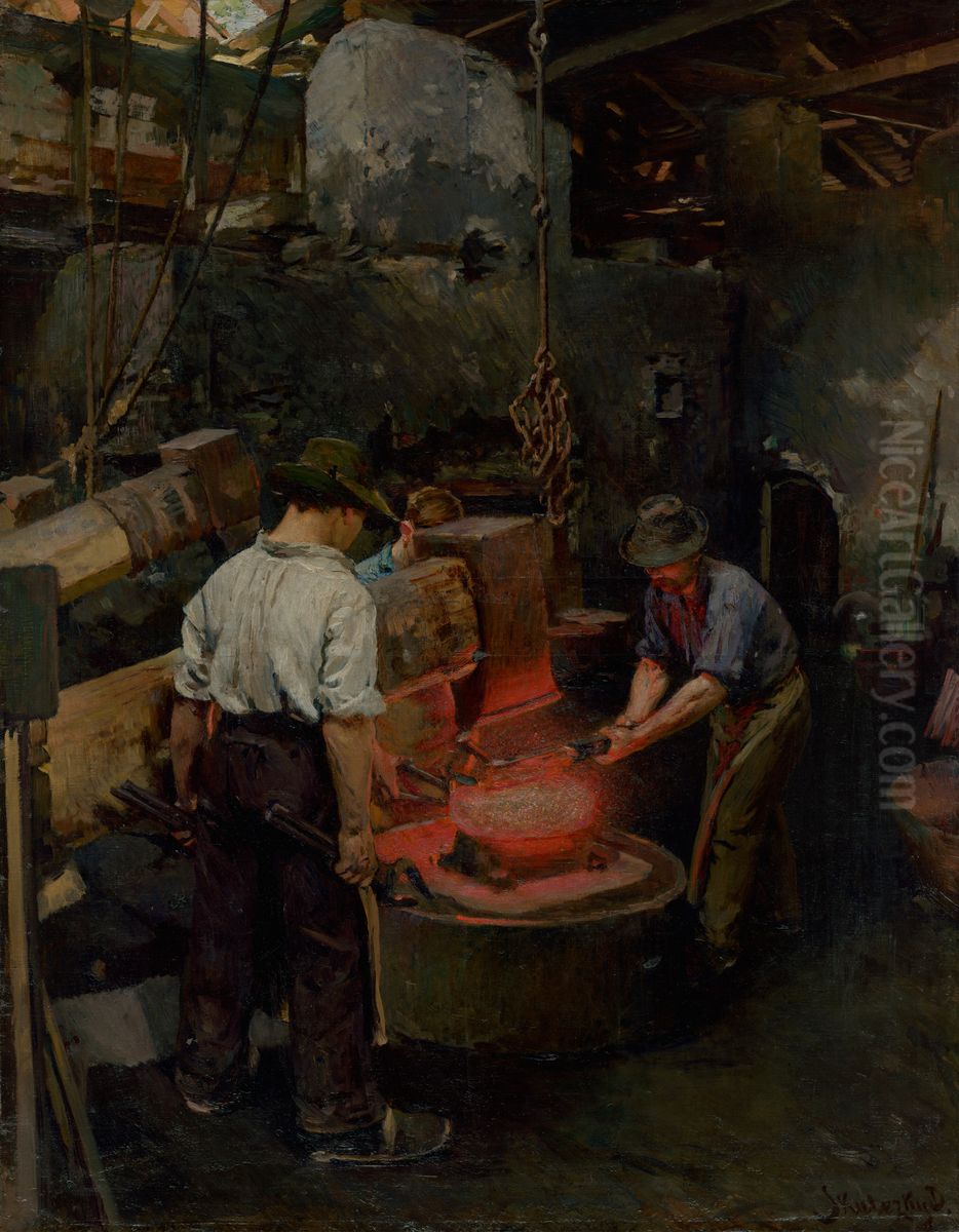Mechanicke vykuvanie kotlov Oil Painting by Dome Skuteczky