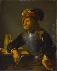 Old Soldier Holding a Pipe