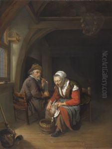 An Elderly Couple in an Interior