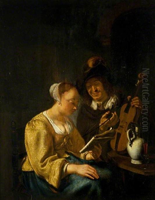 The Music Lesson Oil Painting by unknown
