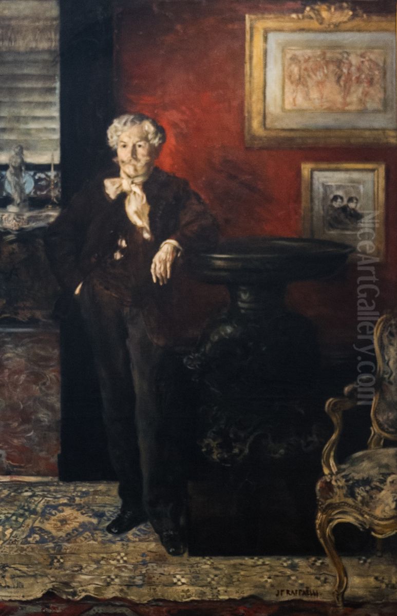 Portrait d'Edmond de Goncourt Oil Painting by Jean-Francois Raffaelli