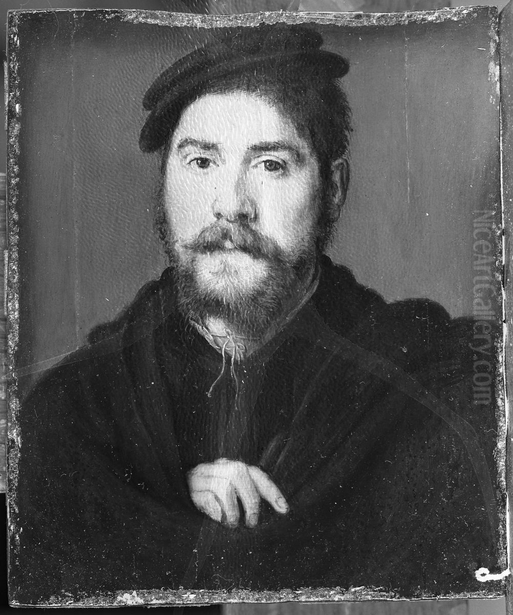 Portrait of a Man with Right Hand Oil Painting by Corneille De Lyon