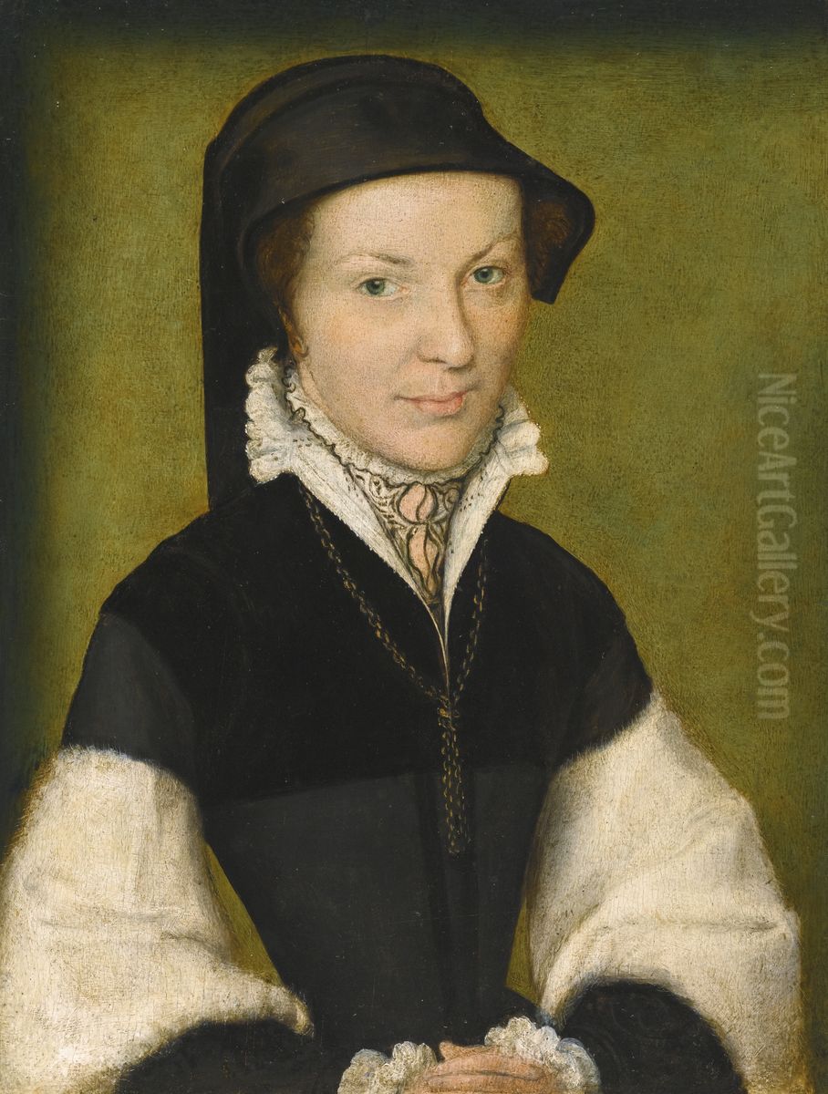 Portrait of a Lady, said to be Marie de Batarny Oil Painting by Corneille De Lyon