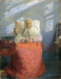 Mrs Ane Brondum in the blue room