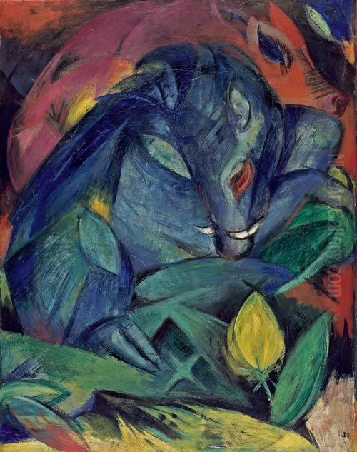 Wild boars Oil Painting by Franz Marc