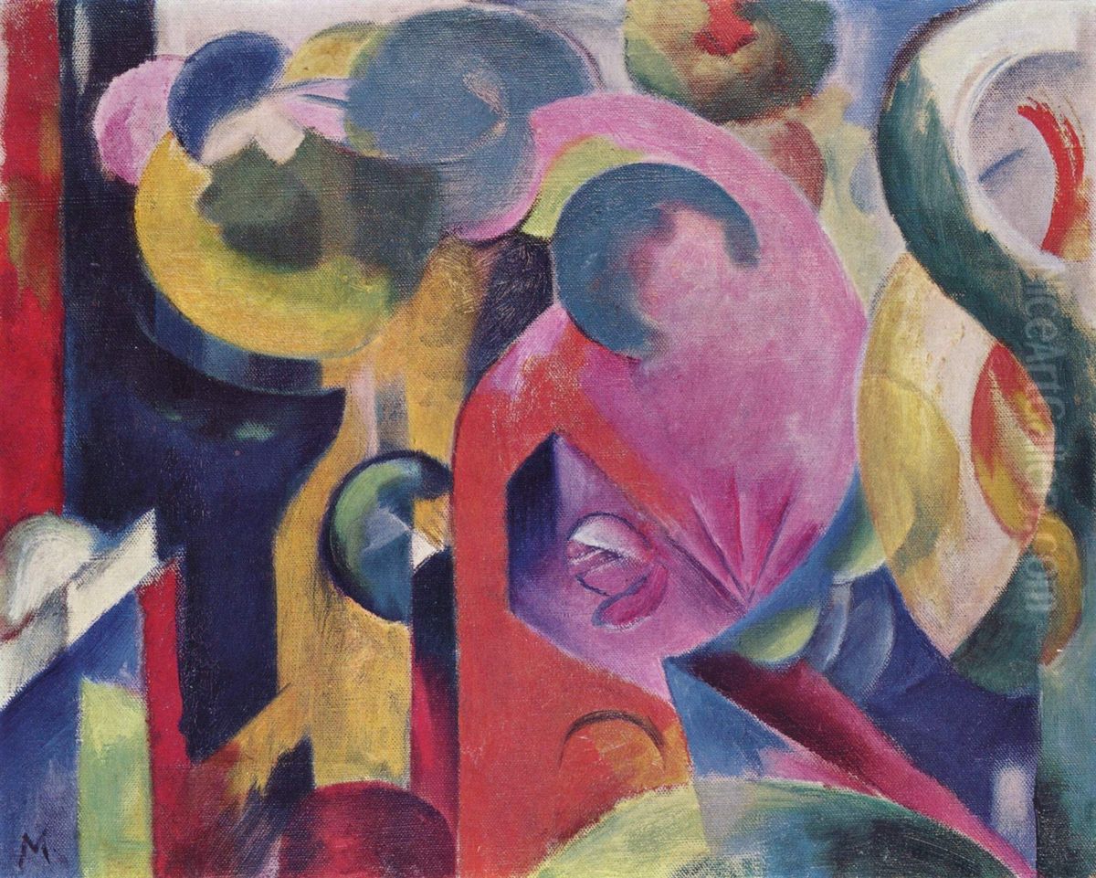 Komposition III Oil Painting by Franz Marc