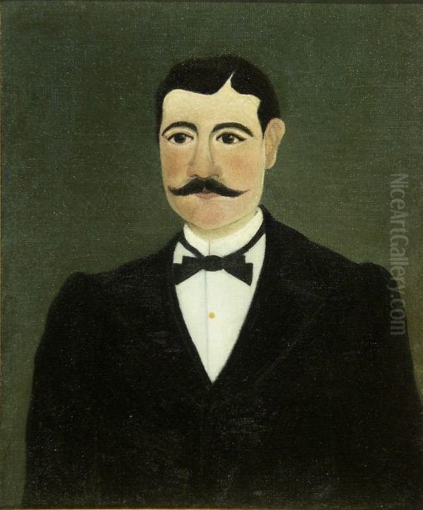 Portrait de Frumence Biche en civil Oil Painting by Henri Julien Rousseau