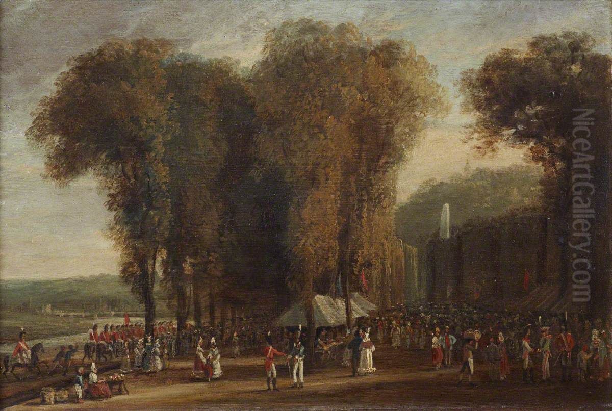 The Garden of St Cloud, Sunday, 10 September 1815 Oil Painting by Amelia Long