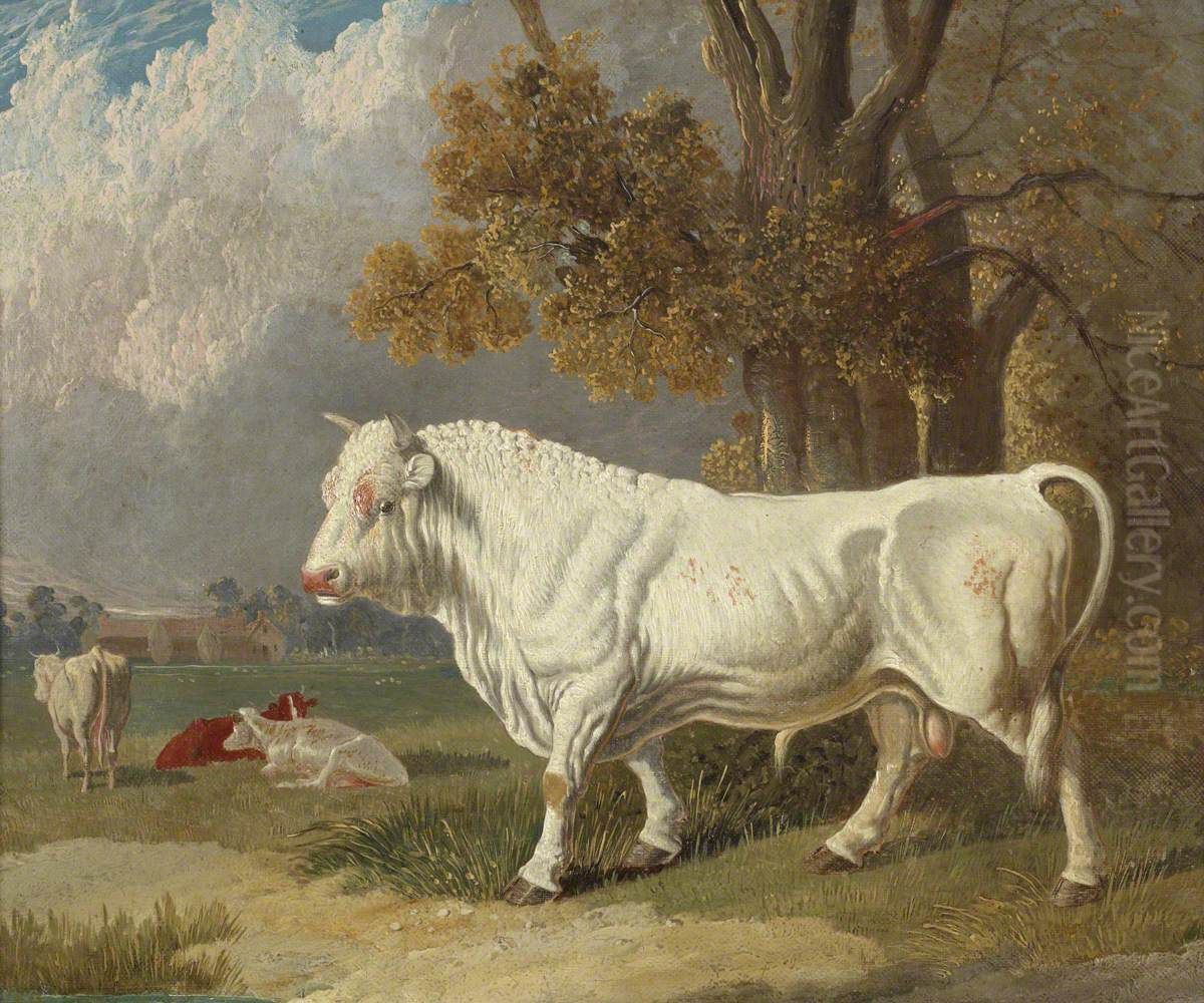 White Bull, Fulbourn, Cambridgeshire, 1830 Oil Painting by John Frederick Herring, Sr.