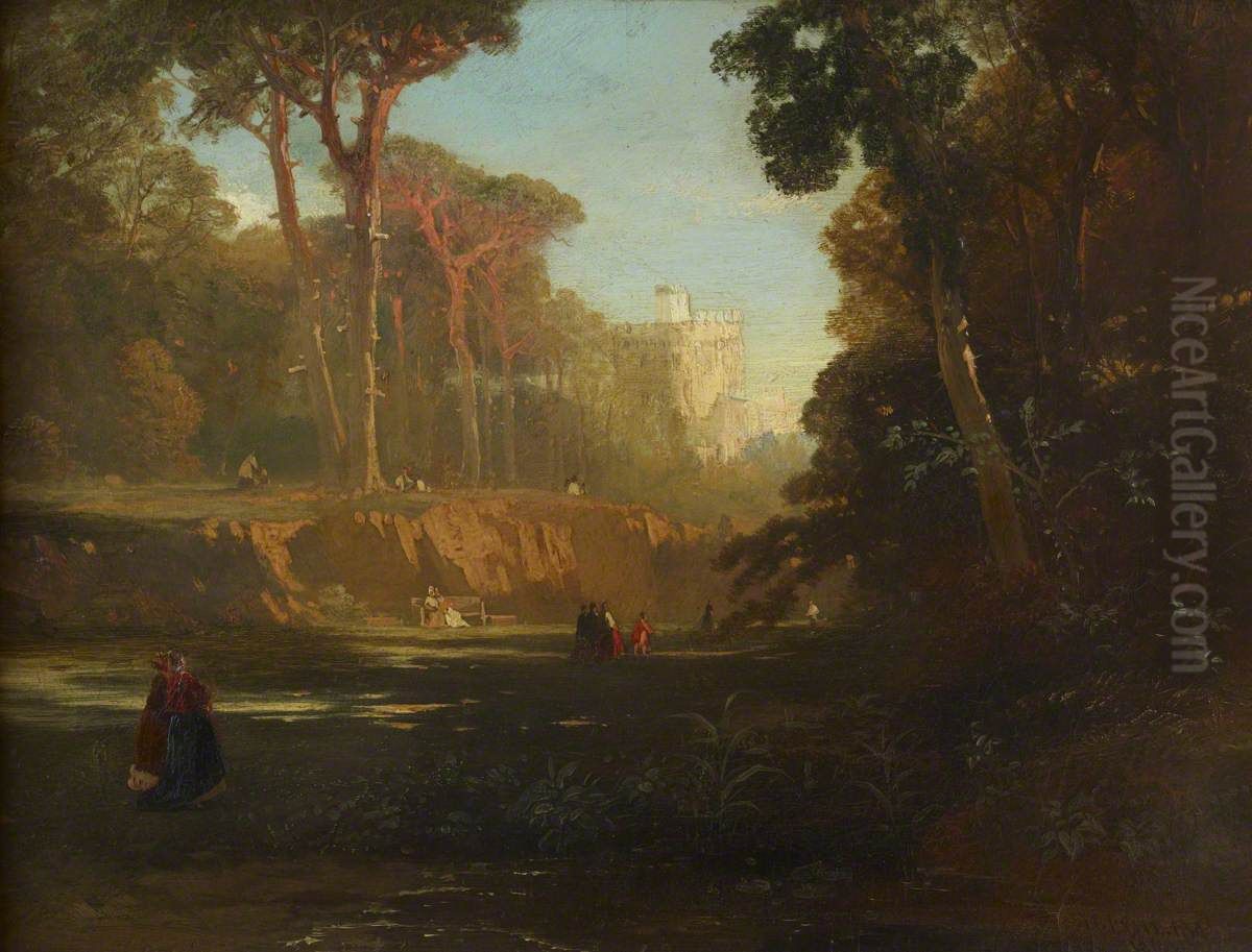 View of Windsor Castle from a Clearing Oil Painting by James Baker Pyne