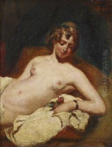 Half-figure of a reclining Female Nude on her side