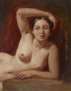 Half-figure of a Female Nude Reclining