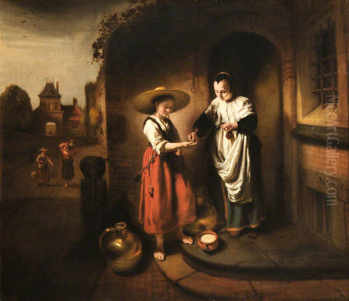 The Milk Girl Oil Painting by Nicolaes Maes