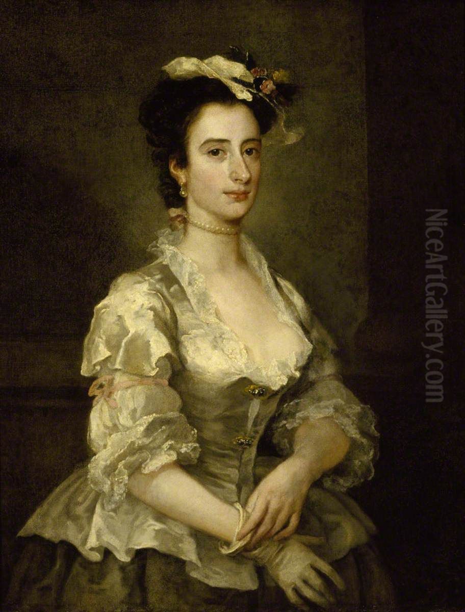 An Unknown Lady, possibly Miss Woodley, later Mrs Henry Vaughan (not Mrs Jane Hogarth) Oil Painting by William Hogarth