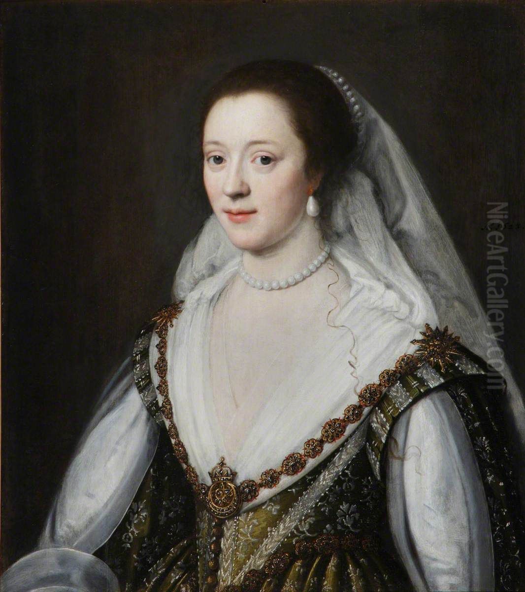 Frances Coke, Viscountess Purbeck (1601-1645) Oil Painting by Michiel Jansz. van Mierevelt