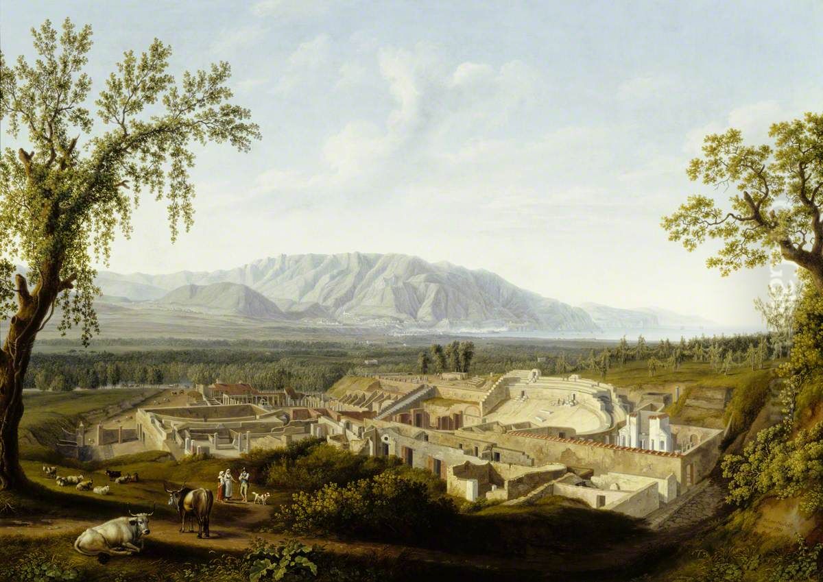 The Excavations at Pompeii Oil Painting by Jacob Philipp Hackert