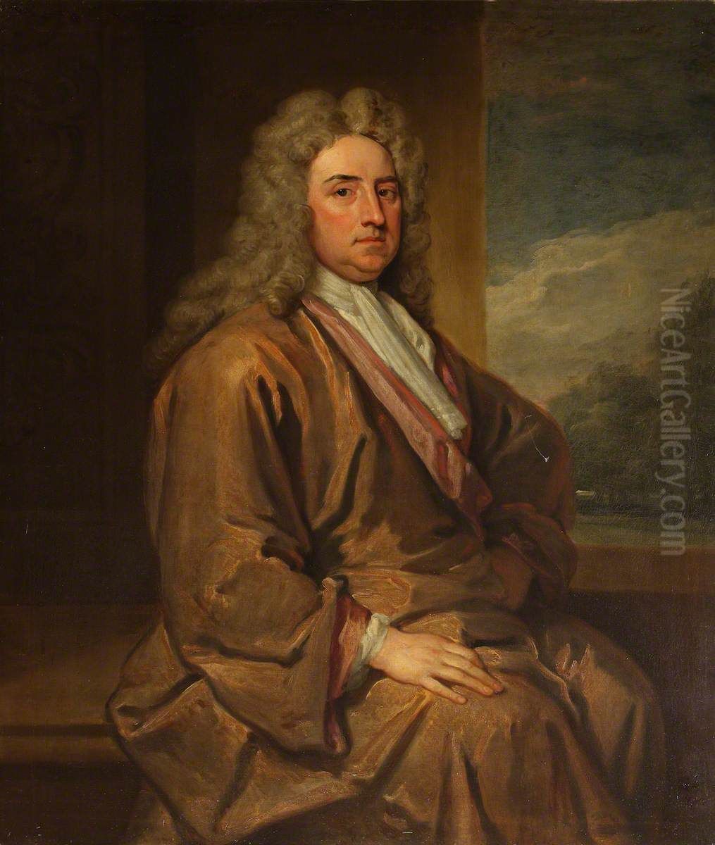 Sir William Bateman, Secretary to Richard Hill Oil Painting by Godfrey Kneller