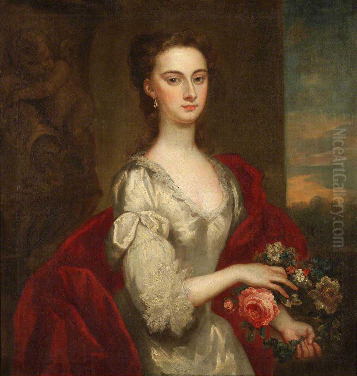 An Unknown Lady Oil Painting by John Vanderbank
