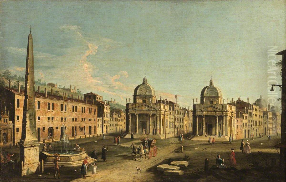 Piazza del Popolo, Rome Oil Painting by Canaletto