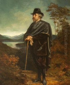Marmion Edward Ferrers (1813-1884) out walking (possibly in the Highlands)