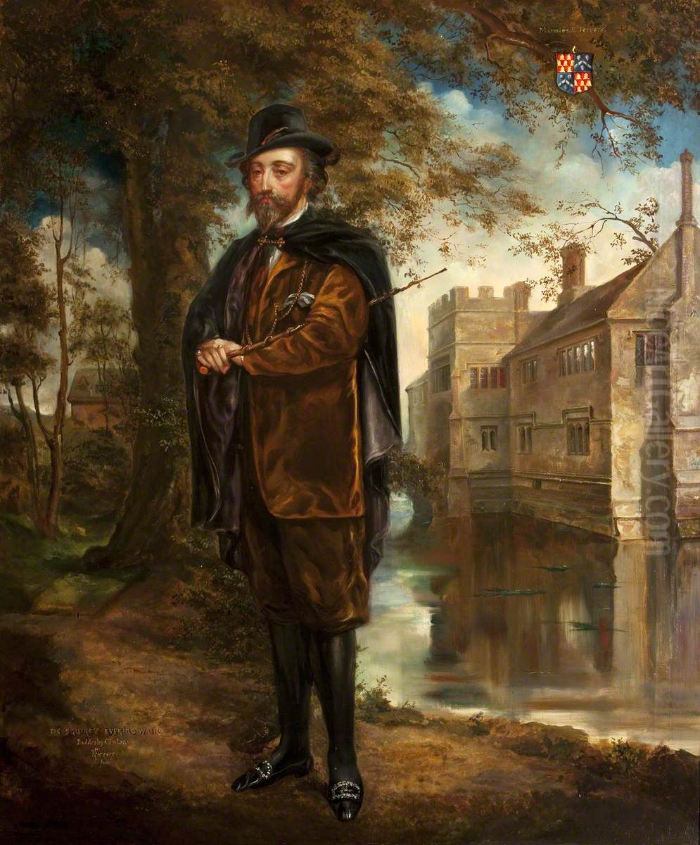 'The Squire's Evening Walk' Oil Painting by Rebecca Dulcibella Orpen