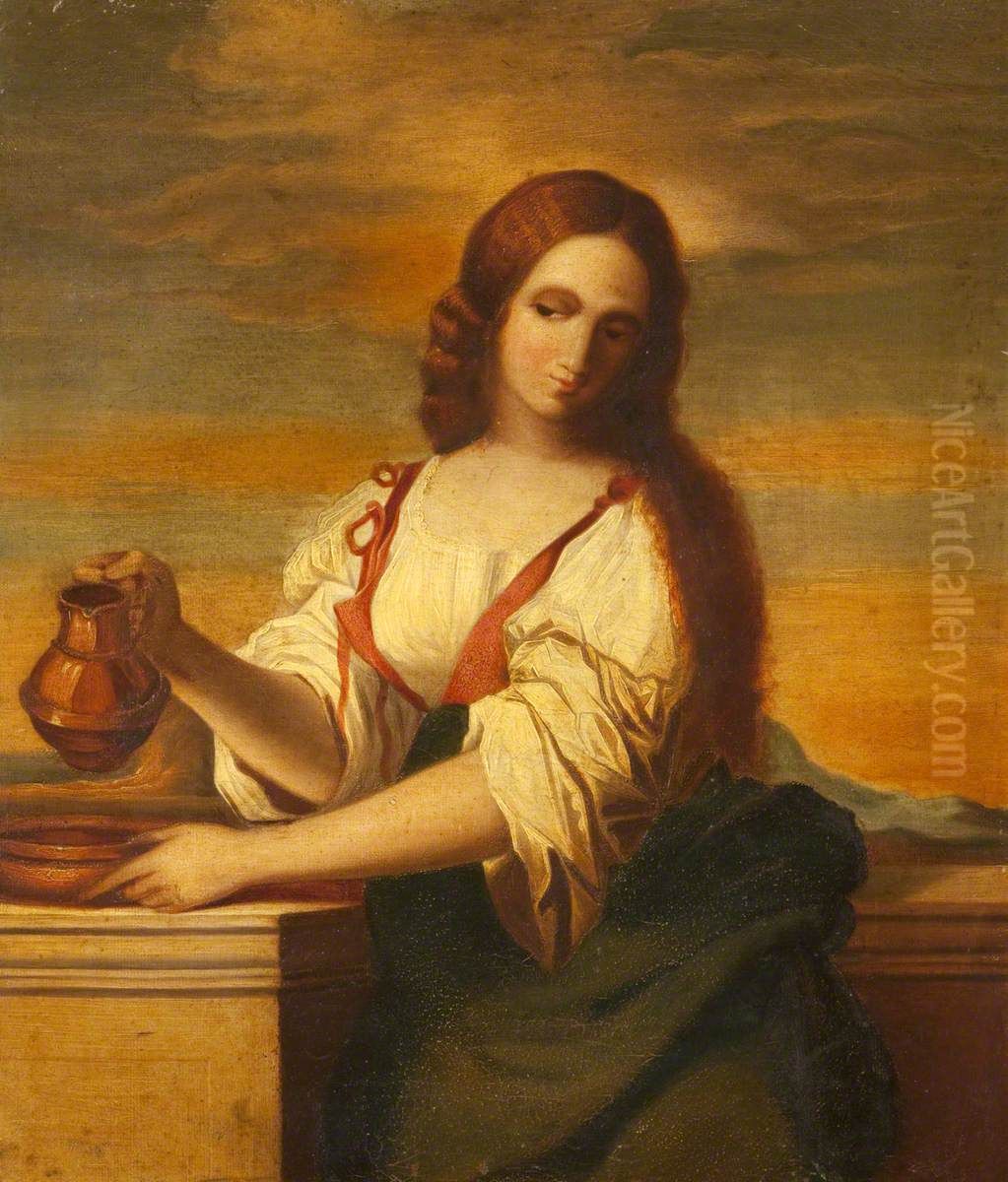 The Woman of Samaria (after Guercino) Oil Painting by Georgiana Chatterton