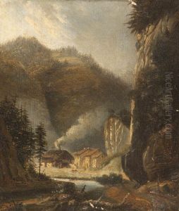 Subalpine Valley with a Village below