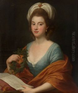 Miss Frances Lyde Browne holding Music and a Wreath