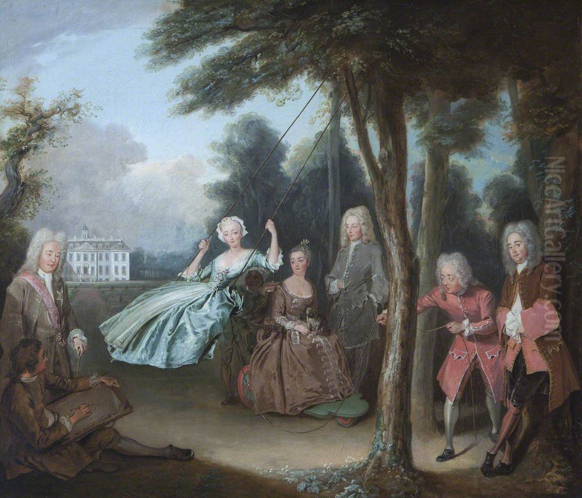 The Belton Conversation Piece Oil Painting by Philippe Mercier
