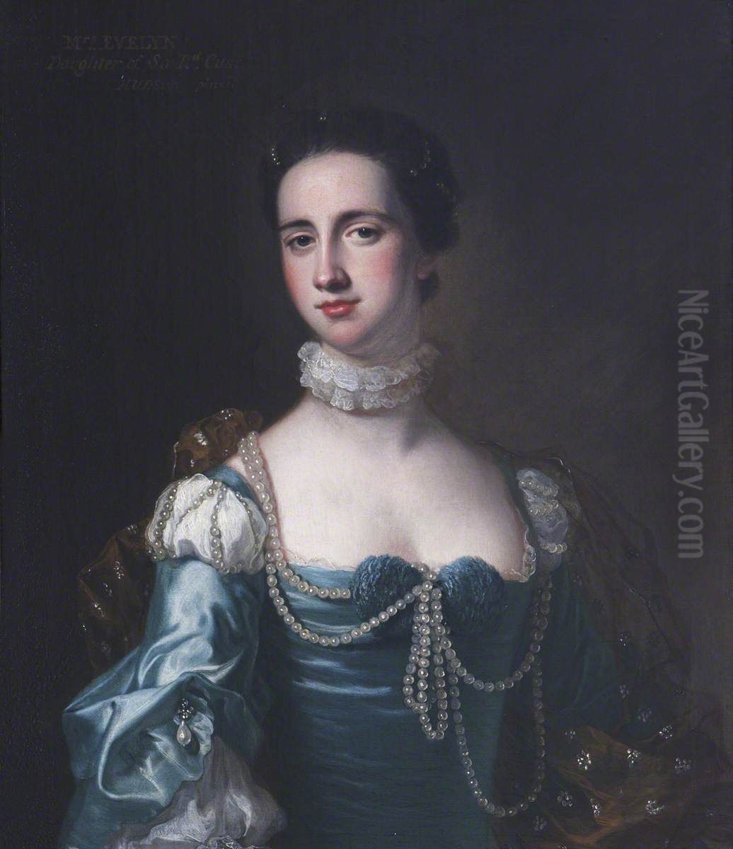 Jane Cust, Mrs James Evelyn (1725-1791) Oil Painting by Thomas Hudson