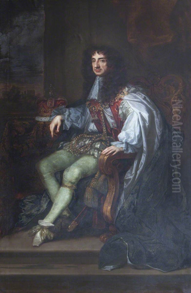 King Charles II (1630-1685) in Garter Robes Oil Painting by Peter Lely