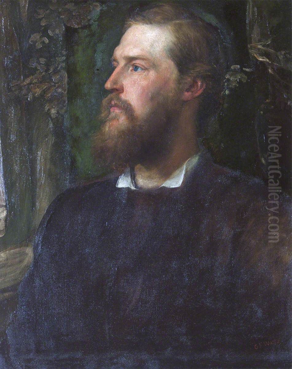 Adelbert Wellington Brownlow Cust, 3rd Earl Brownlow, GCVO, PC, MP (1844-1921) Oil Painting by George Frederic Watts