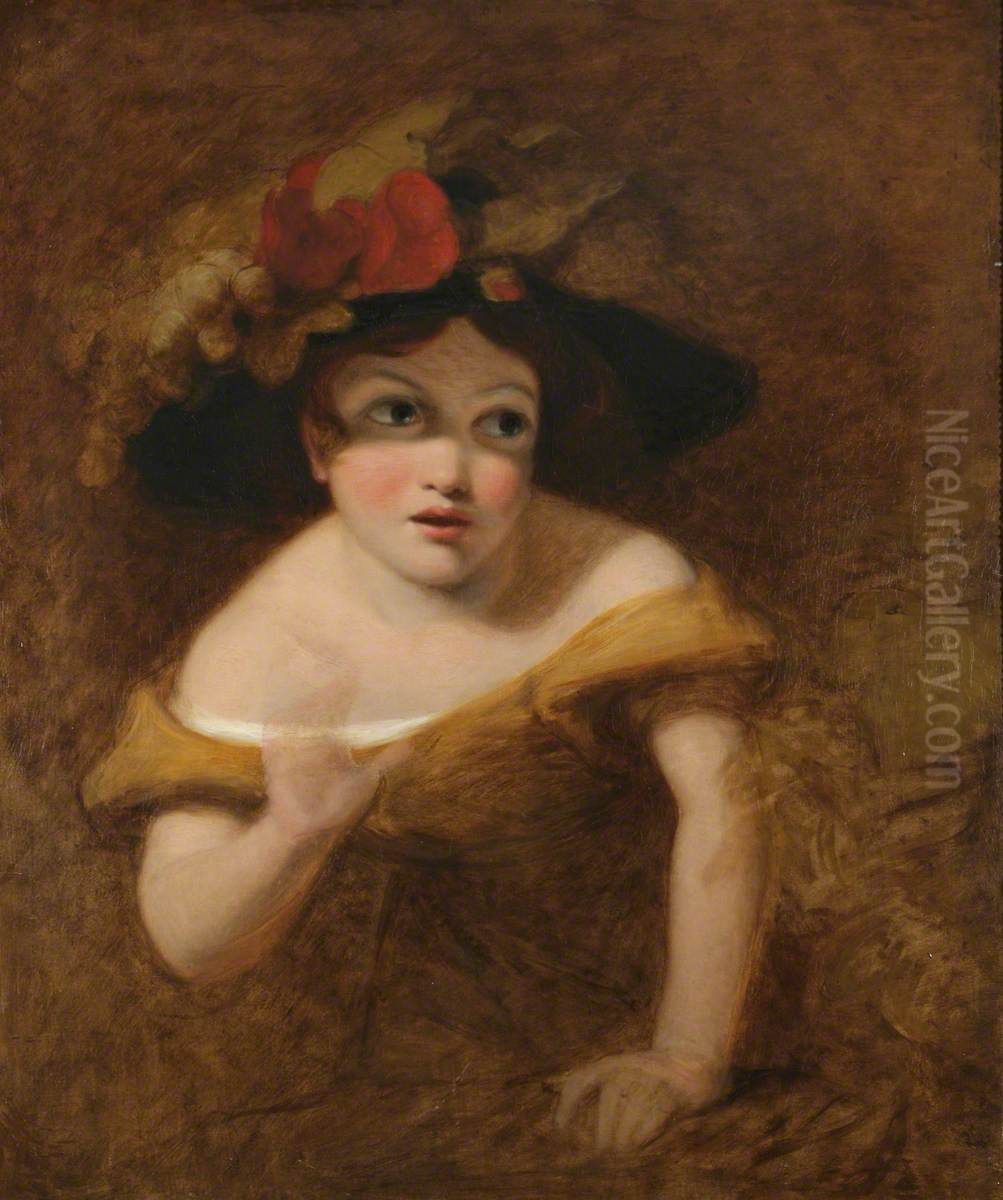Emily Maria Pickersgill, later Mrs George Hebberd Cable (1837 -1924) as a Little Girl Oil Painting by Henry William Pickersgill