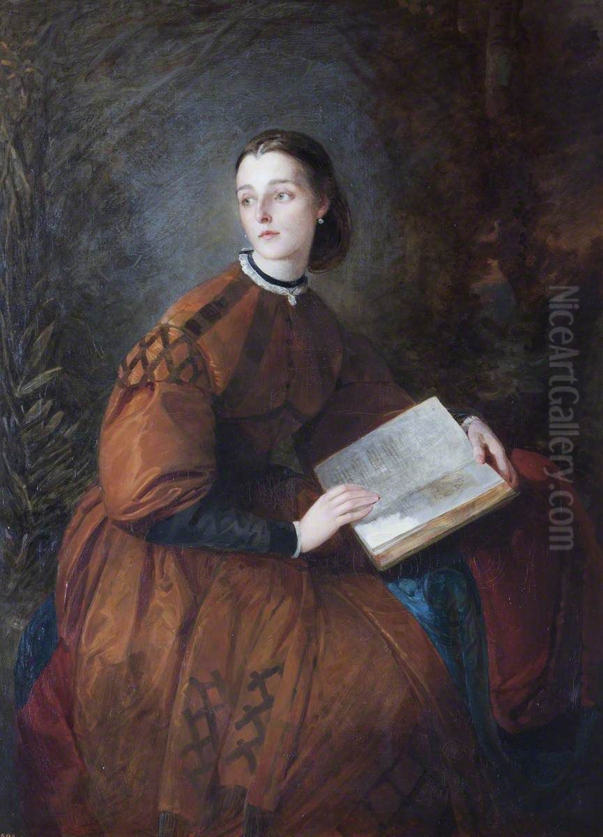Lady Constance Harriet Mahonesa Talbot, Marchioness of Lothian (1836-1901) Oil Painting by Sir John Leslie, 1st Baronet