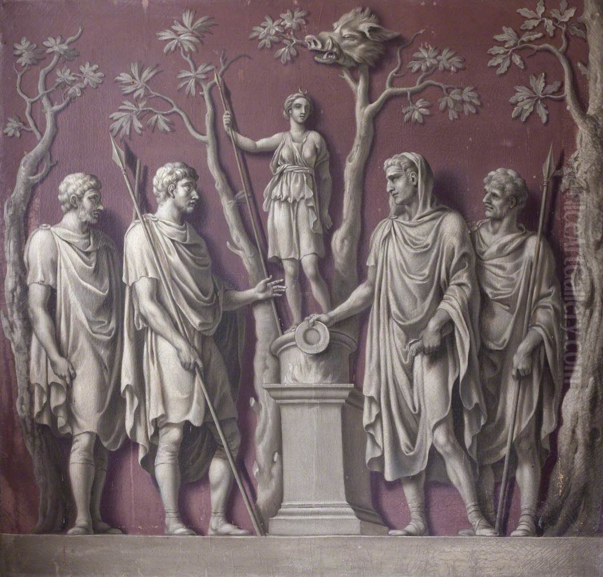 Emperor Constantine sacrificing to Diana (from the Arch of Constantine) Oil Painting by Francis Hayman