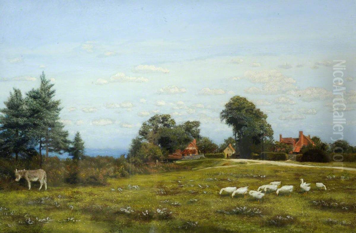 Burghfield, near Reading Oil Painting by Arthur Hughes