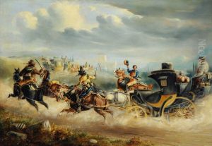 Coaches attacked by Brigands on a Spanish Road