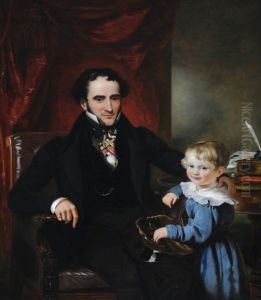 Sir George Crewe, 8th Bt (1795 - 1844) and his Son, later Sir John Harpur Crewe, 9th Bt (1824-1886)