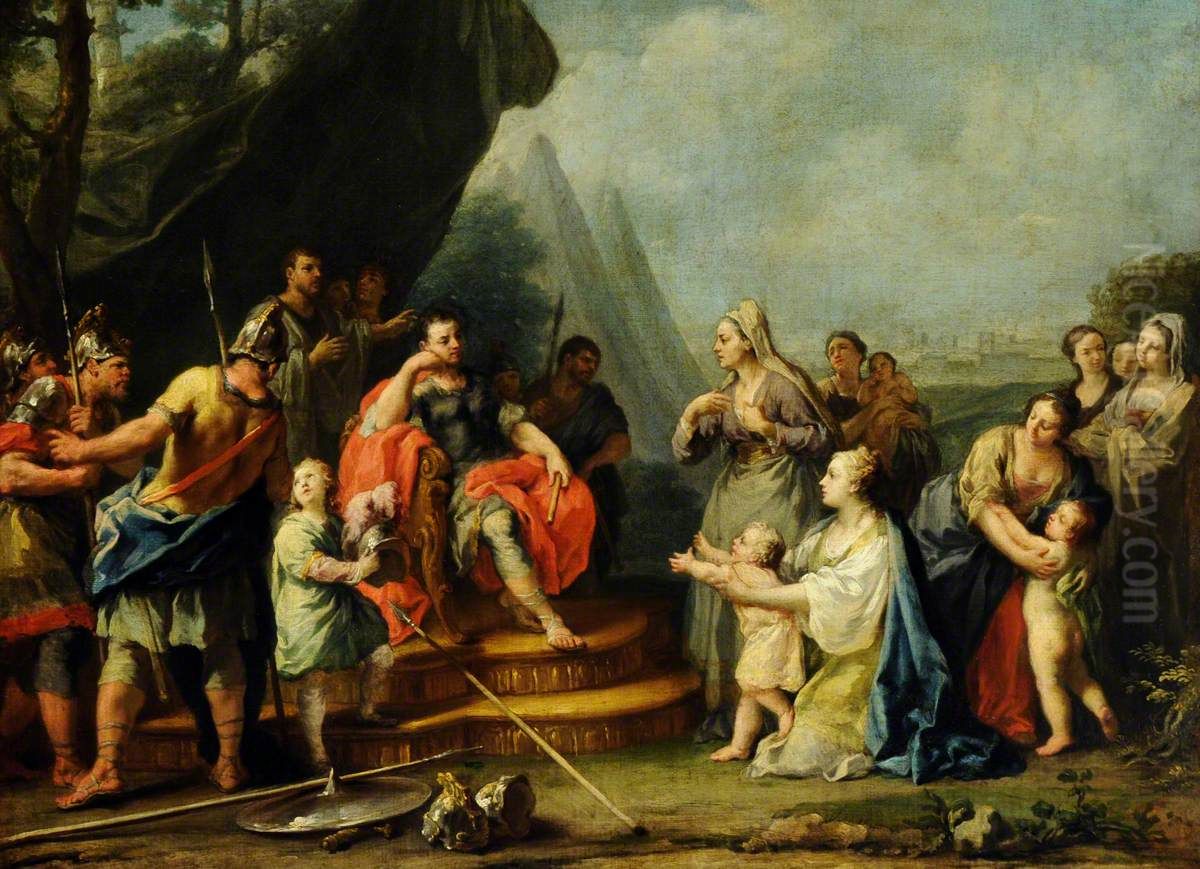 Coriolanus entreated by his Womenfolk Oil Painting by Jacopo Amigoni