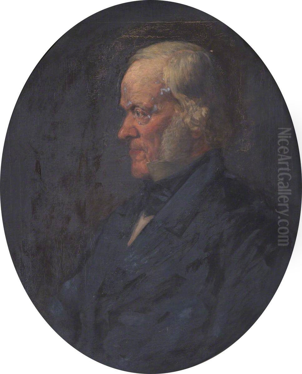 John Aitken Carlyle (1801-1879) (after photographers Elliott and Fry) Oil Painting by Florence Carlyle