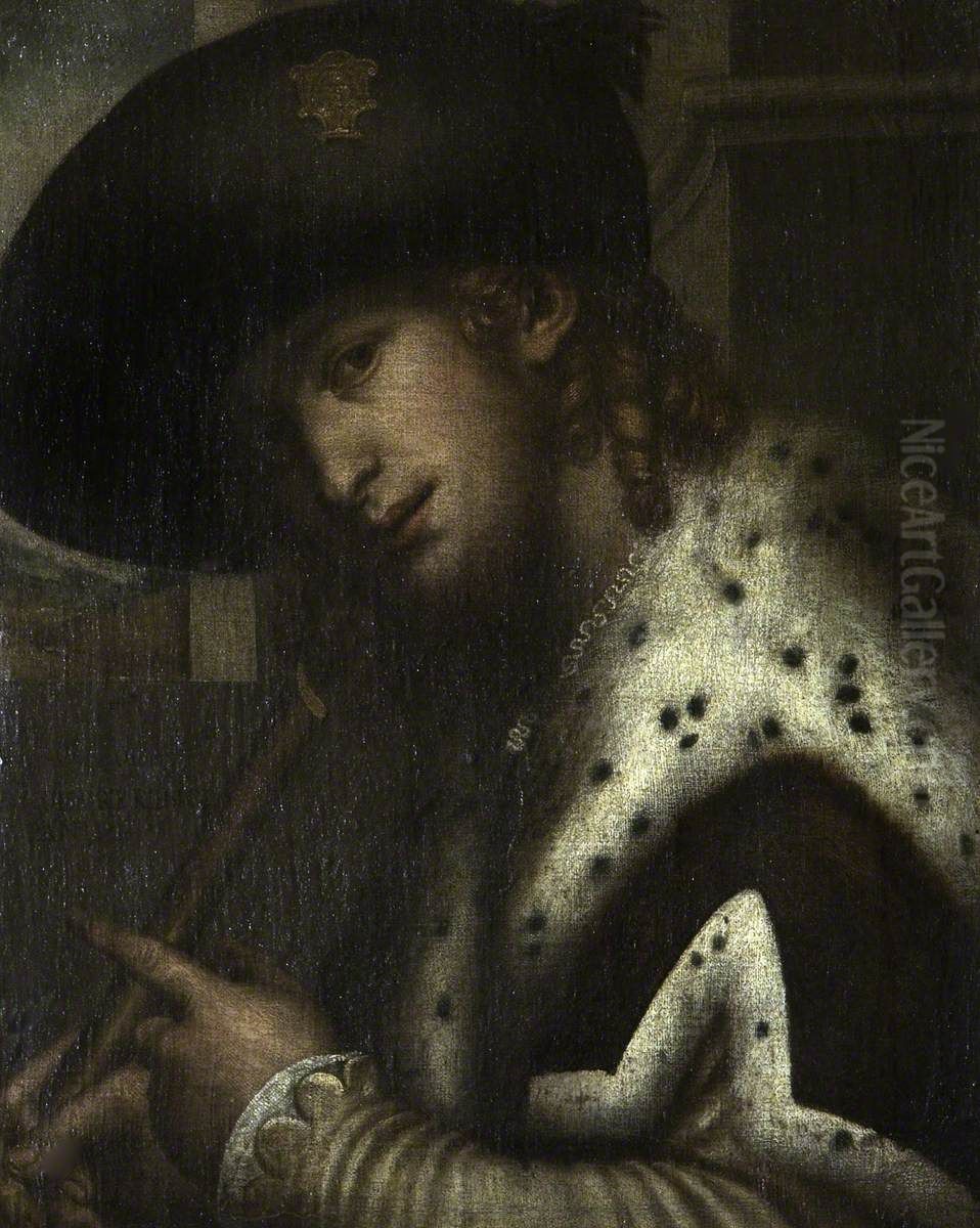 Richard Coeur-de-Lion listening to the troubedour Blondel) Oil Painting by Niccolo Frangipane