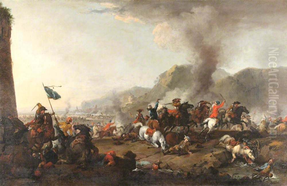 The Battle of Belgrade, 16 - 17 August 1717 Oil Painting by Peter Tillemans