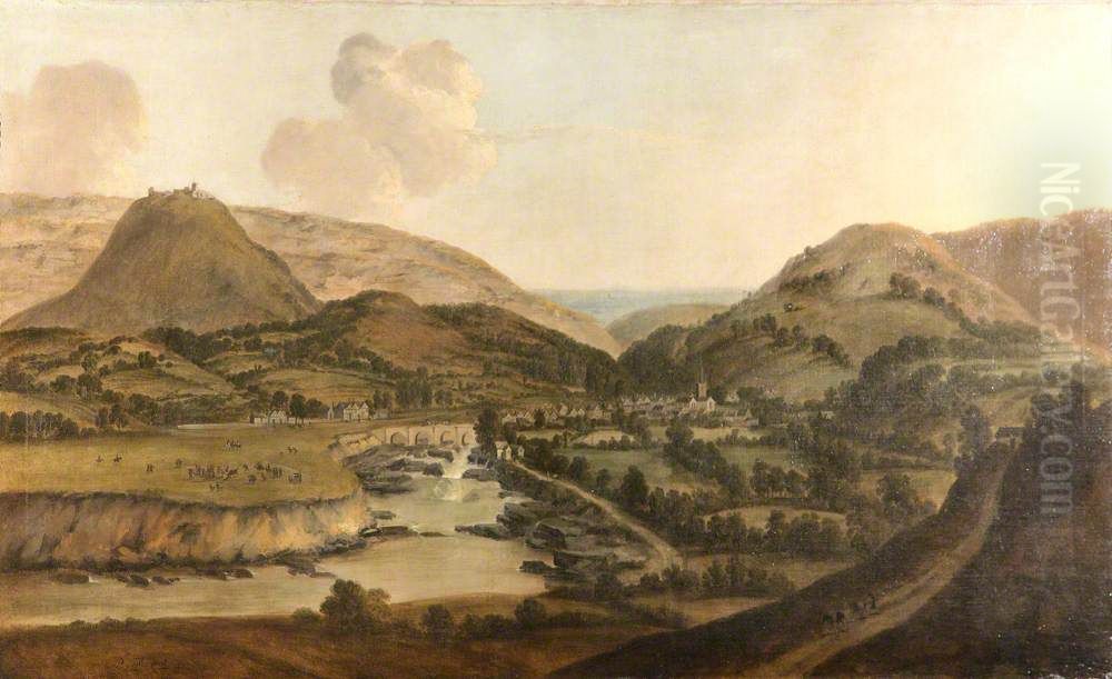 Llangollen and the Dee Bridge Oil Painting by Peter Tillemans