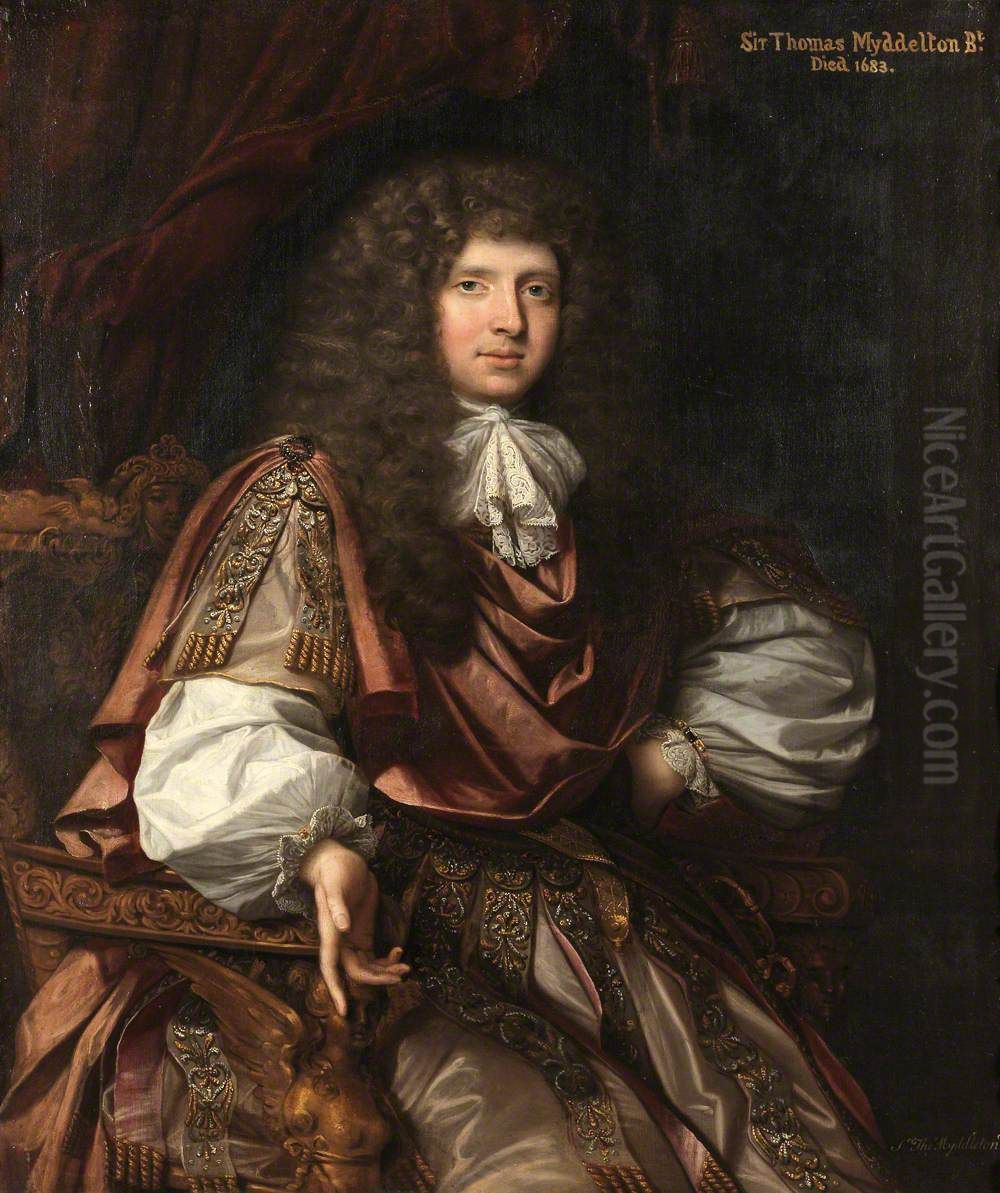Sir Thomas Myddelton IV, 2nd Bt (1651-1684) Oil Painting by John Michael Wright