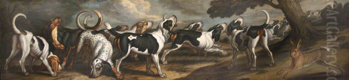 Southern-Mouthed Hounds Oil Painting by Francis Barlow