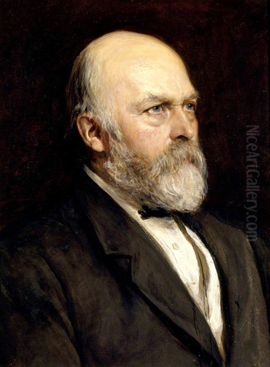 Sir Arthur Hallam Elton, 7th Bt MP (1818-1883) Oil Painting by Hubert von Herkomer